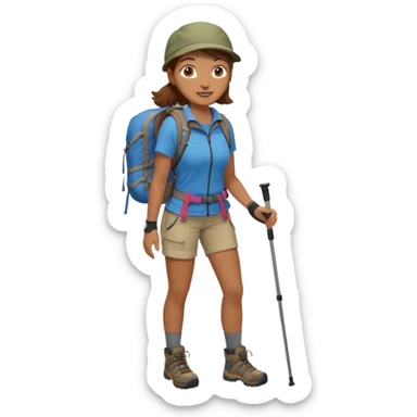 woman hiking  brown hair sticker
