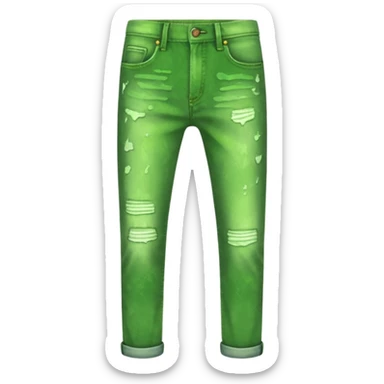 paint splashed green pants sticker