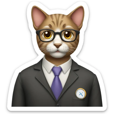 A cat professor  sticker