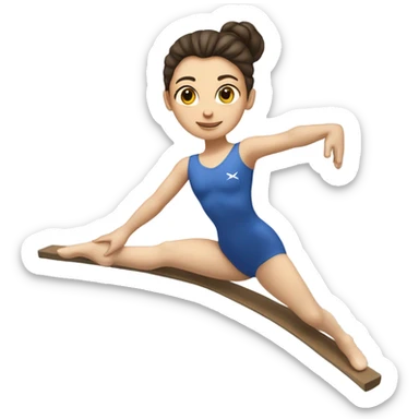 Fair skinned brunette gymnast on balance beam sticker