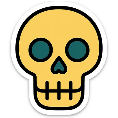 colored skeleton head icon sticker