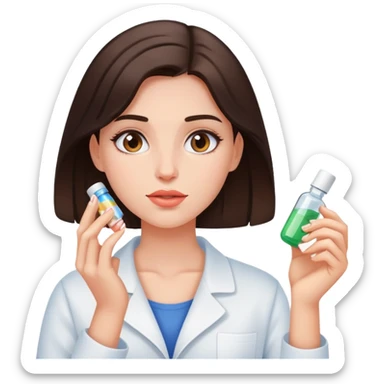 Beautiful brunette girl taking pills  sticker