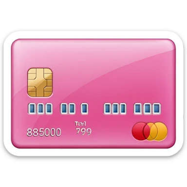 pink credit card check sticker