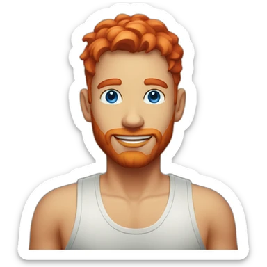 Beach man blue eyes slick red hair sticker