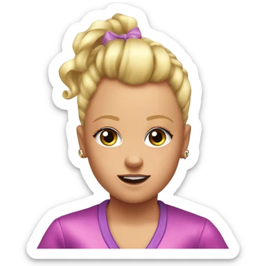 Jojo siwa with no hair and a v neck sticker