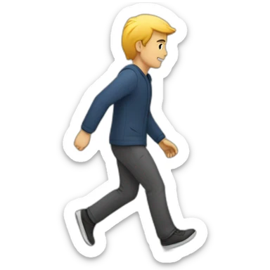 A man walks and falls sticker