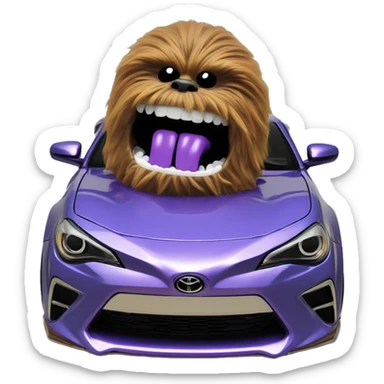Hot wheel furry Chewbacca teeth grill Toyota 86 blueberry furry finish ,chrome wheels  sticker