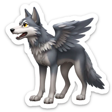 Winged Wolf full body sticker