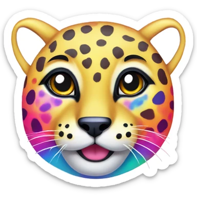 lisa frank rainbow cheetah sticker