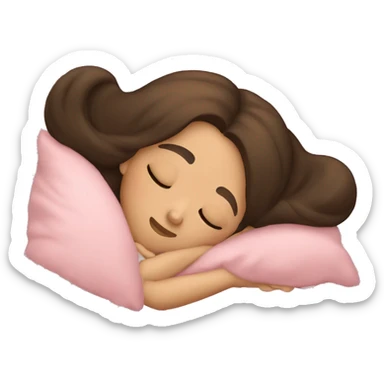 Brunette girl sleeping sticker