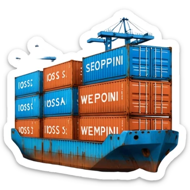 Sea Port area, containers sticker