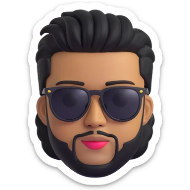 The Weeknd emoji capturing his signature hairstyle, sunglasses, and stylish look sticker