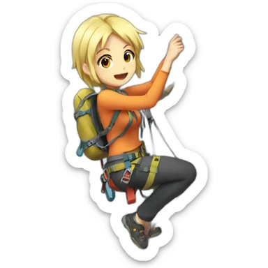 rock climbing anime girl sticker