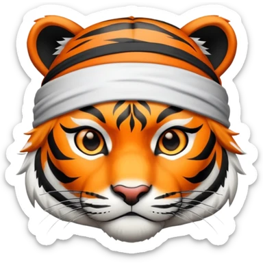 Tiger ninja with headband sticker