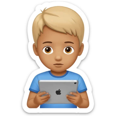 Tabletle oynayan çocuk sticker