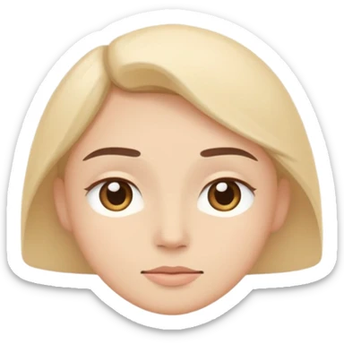 minimal flat emoji with relaxed expression,
smooth eyebrows,
open calm eyes,
feeling of ease and safety,
pastel neutral colors,
modern mindfulness app style,
transparent background,
vector illustration sticker