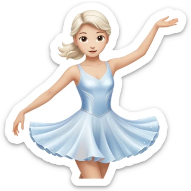 Ice skater twirling sticker