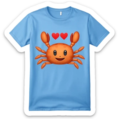 Blue shirt with the text I love krabby  sticker