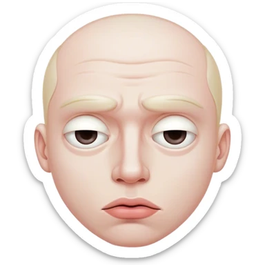 Man with his lips squished and empty eyes sticker