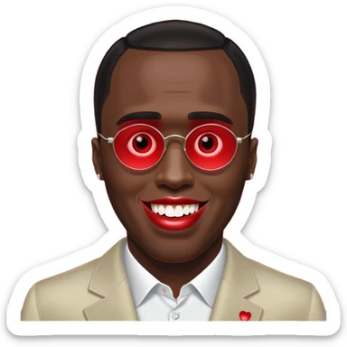 Sean Diddy Combs with red laser eyes and a very creepy, wide smile with the text “GOOD. NIGHT.” sticker