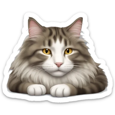 sleeping norwegian forest cat sticker