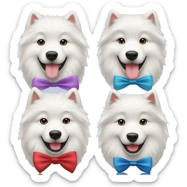 Samoyed with tie and Samoyed with ribbon  sticker