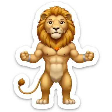 in lion family, only Father, full body. sticker