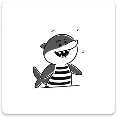 Shark from the meme tralalero tralala sticker