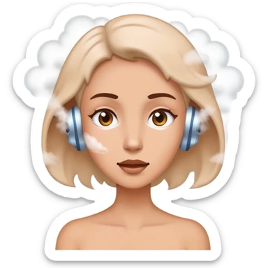 a woman with steam coming out of her ears sticker