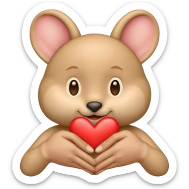 emoji that shows respect heart big ears and shaking hands sticker