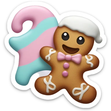 Pastel gingerbread man sticker