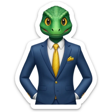 A reptilian humanoid dressing a suit sticker