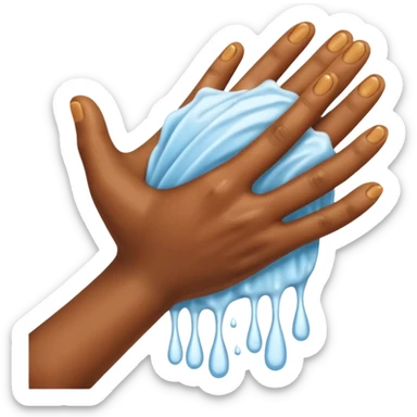 just show hands cleaning with soap sticker