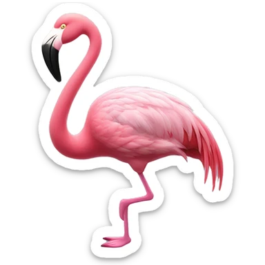 A pink flamingo with tap-dancing shoes  sticker