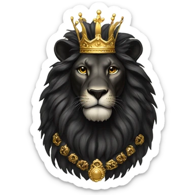 Black lion with crown  sticker