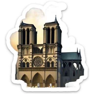 Notre dame with foreworks sticker