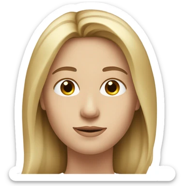 profile portrait of white woman with long brown hair and white man with short blond hair sticker