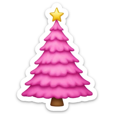 Pink Christmas tree sticker