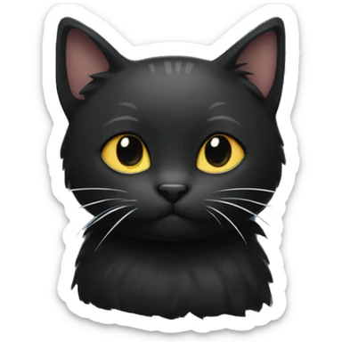 Black kitty with snow flakes on it  sticker