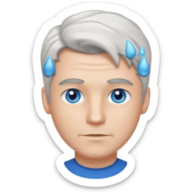 white man salt and pepper hair sticker