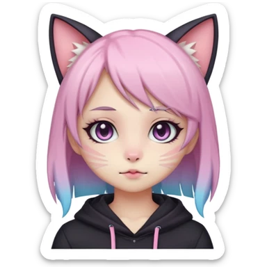 Gorgeous Cute Edgy Kawaii Pastel Gradient Beautiful Anime Emo CatLady sticker