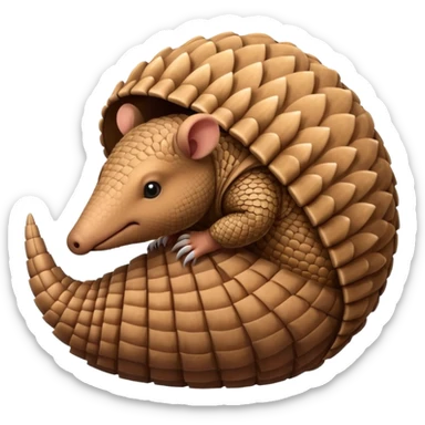 armadillo curled in a ball sticker