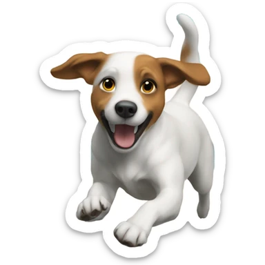 A dog jumping in the pool sticker