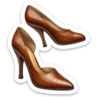 super realistic brown crocodile leather heels sticker