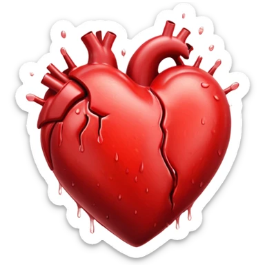 red beating heart sticker