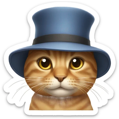 Cat wearing hat sticker