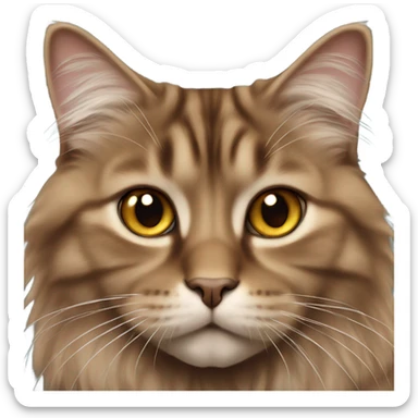 full-length brown Siberian cat sticker