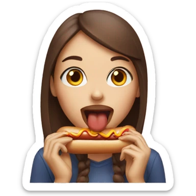 Girl eating hotdog sticker
