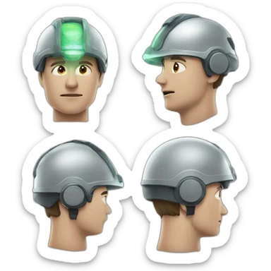 man with helmet being hypnotized sticker