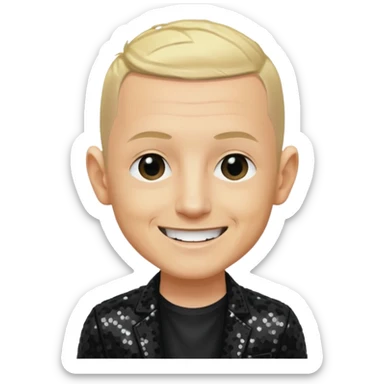 Chester Bennington from Linkin Park with blonde hair, black sequin outfit sticker
